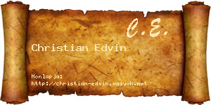 Christian Edvin névjegykártya